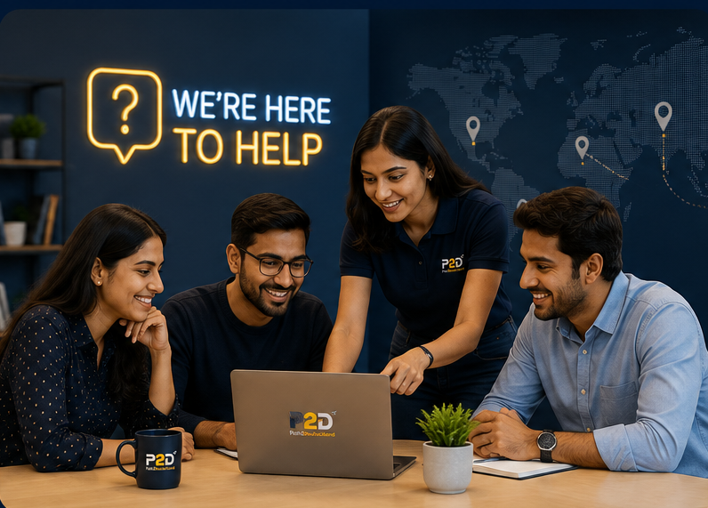 Students with questions about studying abroad
