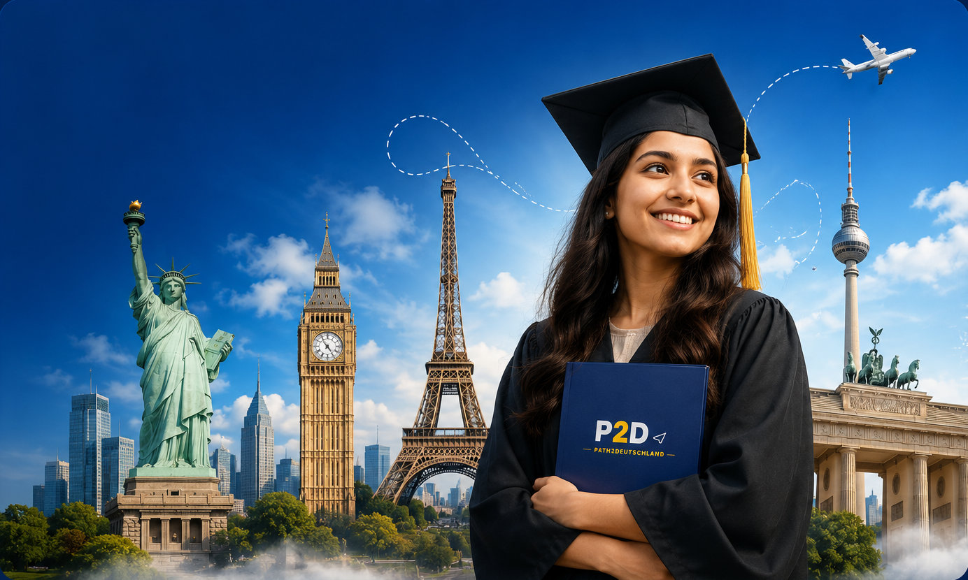 P2D students celebrating their study-abroad offers